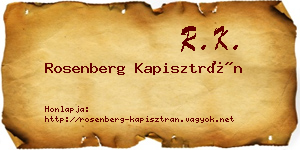 Rosenberg Kapisztrán névjegykártya